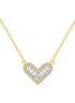 14K gold-plated chain made of 925 sterling silver with heart pendant &amp; zirconia stones