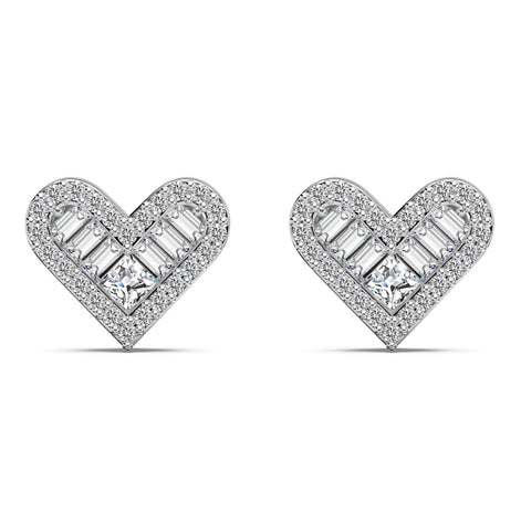 Pure Heart heart earrings made of 925 silver with zirconia stones