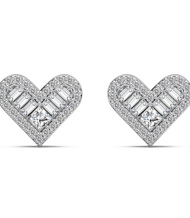 Pure Heart heart earrings made of 925 silver with zirconia stones