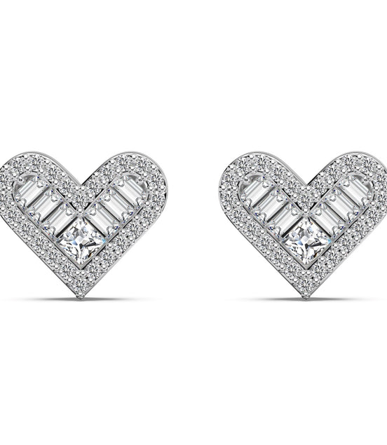 Pure Heart heart earrings made of 925 silver with zirconia stones