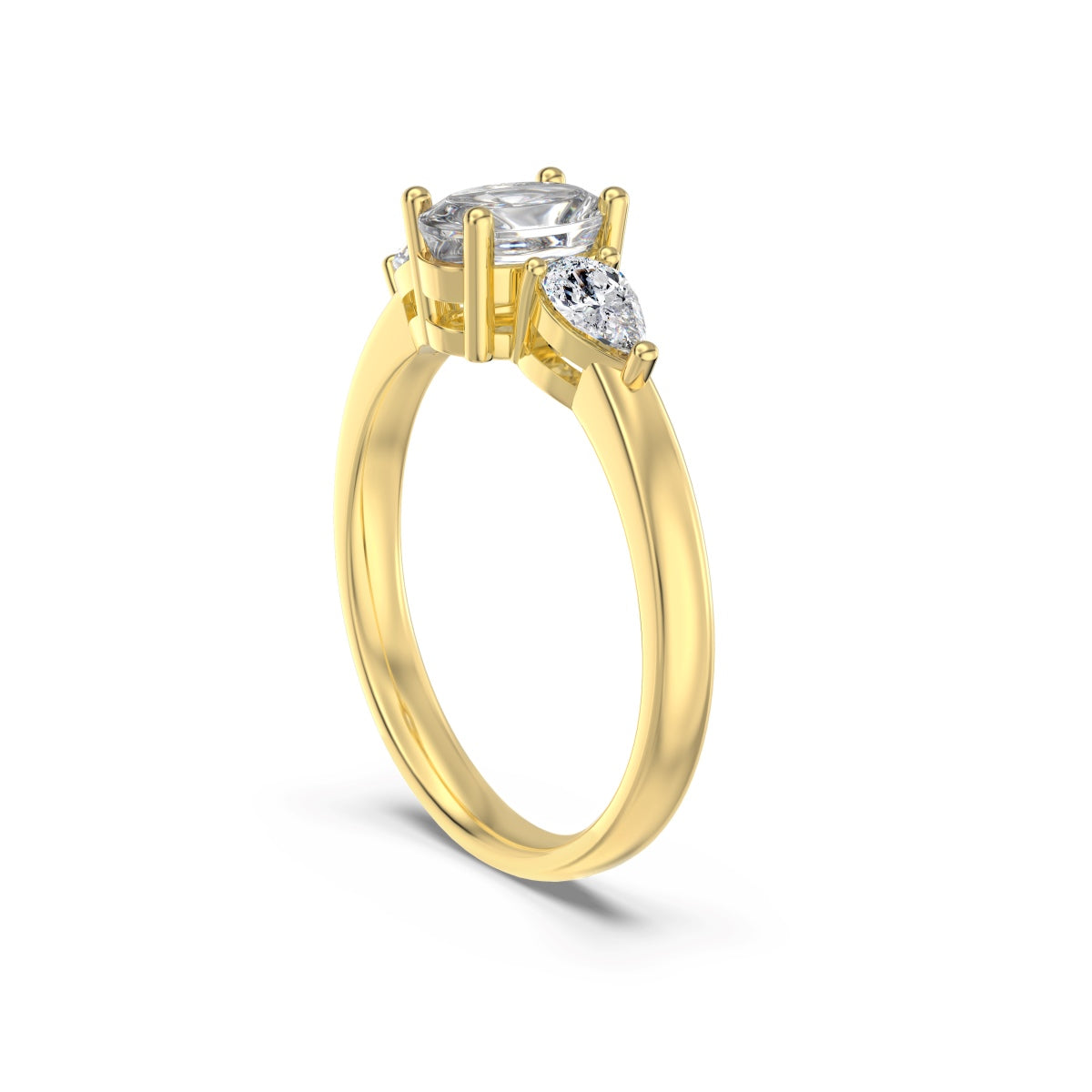 14K gold-plated 925 silver ring with oval zirconia and sparkling accents