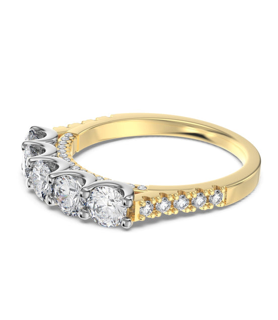 925 silver ring gold-plated with sparkling zirconia stones