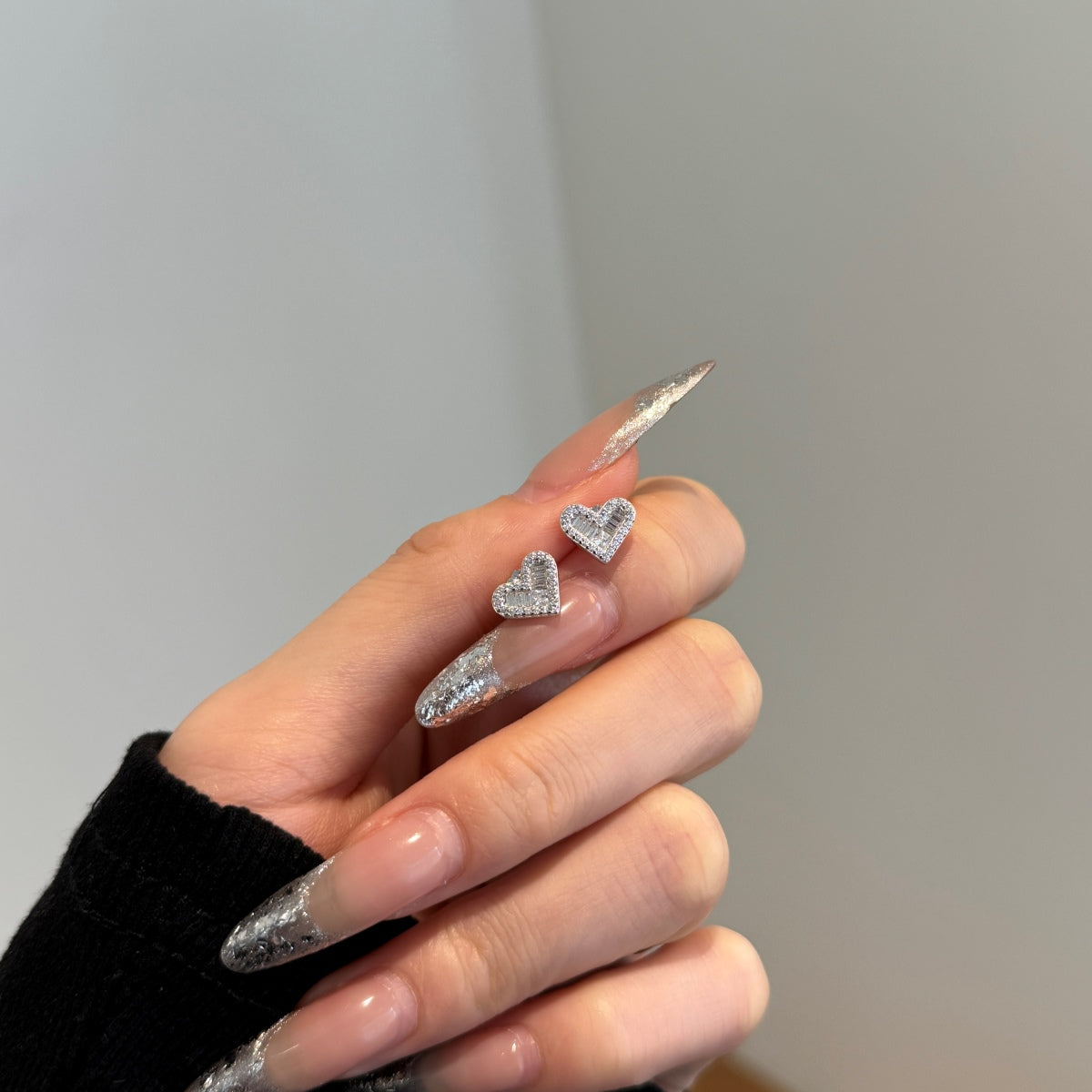 Pure Heart heart earrings made of 925 silver with zirconia stones