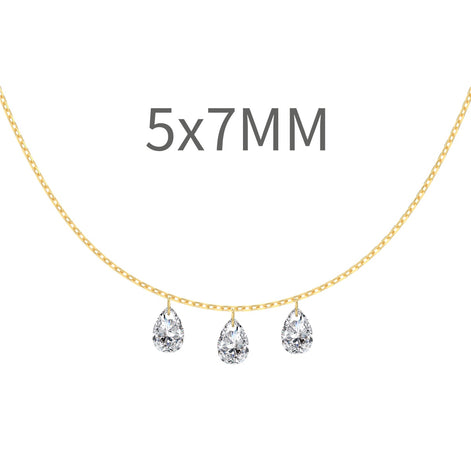 14K gold-plated necklace made of 925 silver with zirconia stones