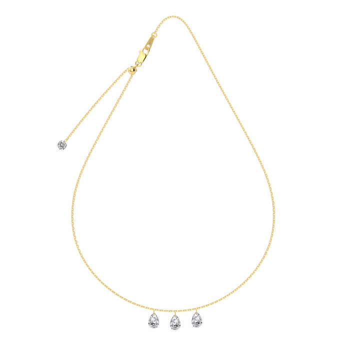 14K gold-plated necklace made of 925 silver with zirconia stones