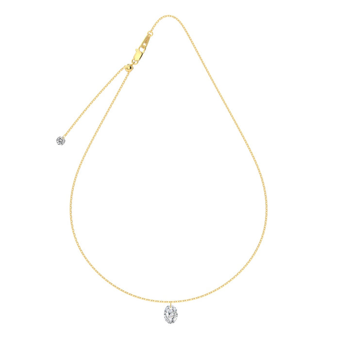 Elegant silver chain 925 gold-plated - oval zirconia