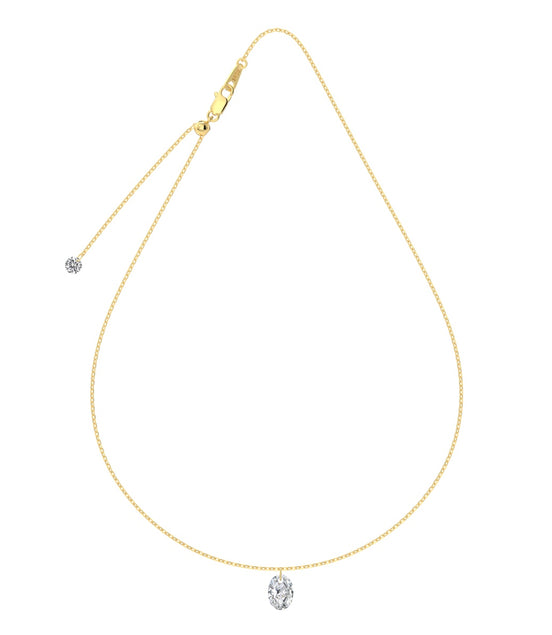 Elegant silver chain 925 gold-plated - oval zirconia