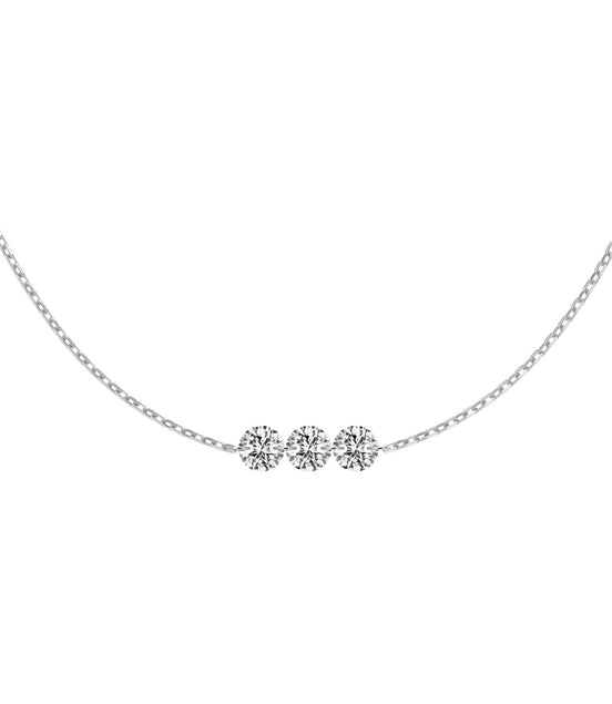 Necklace made of 925 silver with 3 zirconia stones