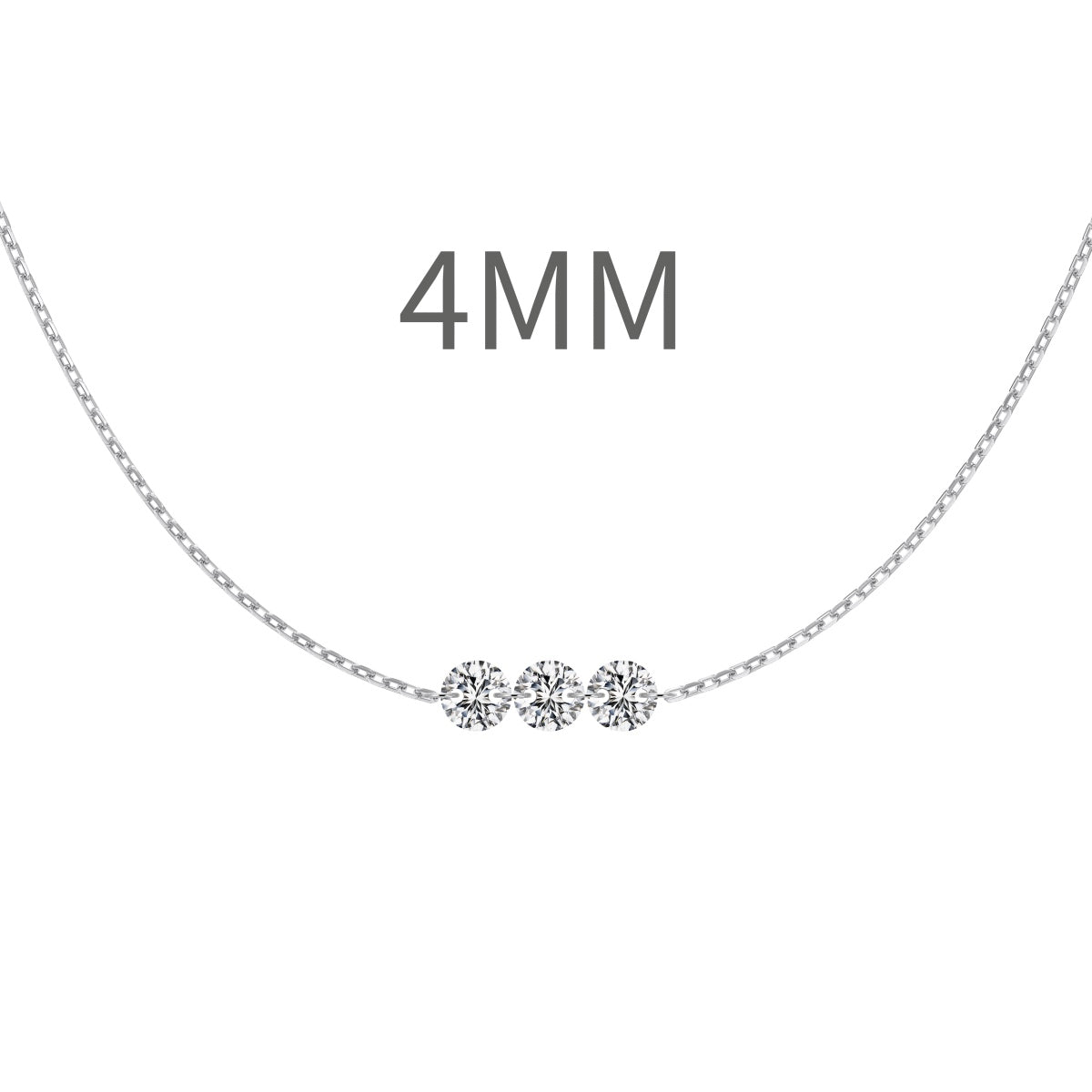 قلادة مصنوعة من الفضة عيار 925 مع 3 أحجار زركونيا