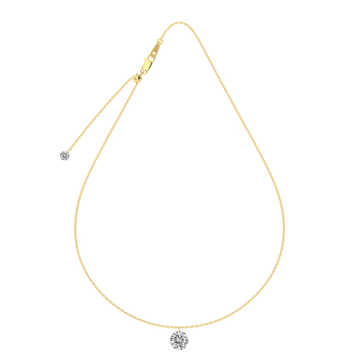 Elegant back chain 925 Sterling Silver - 14K gold plated with round zirconia
