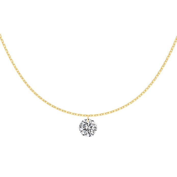 Elegant back chain 925 Sterling Silver - 14K gold plated with round zirconia
