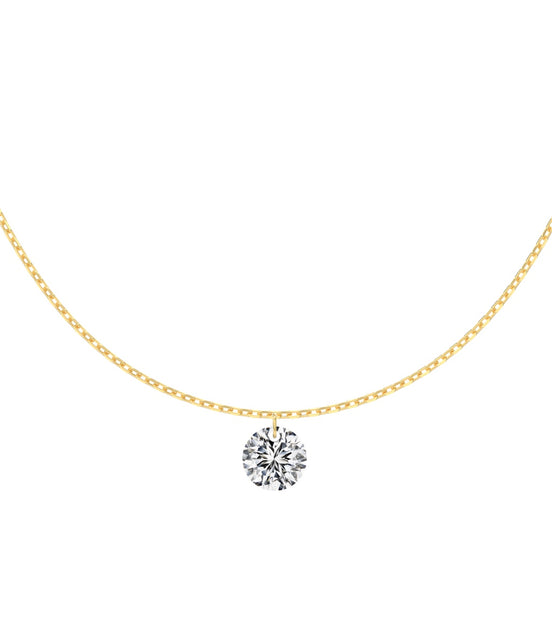 Elegant back chain 925 Sterling Silver - 14K gold plated with round zirconia