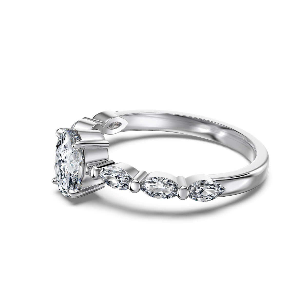 خاتم فضة عيار 925 مرصع بأحجار الزركونيا البراقة