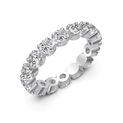 925 Sterling silver ring with all-around set zirconia stones