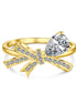 925 silver ring gold-plated with zirconia bow