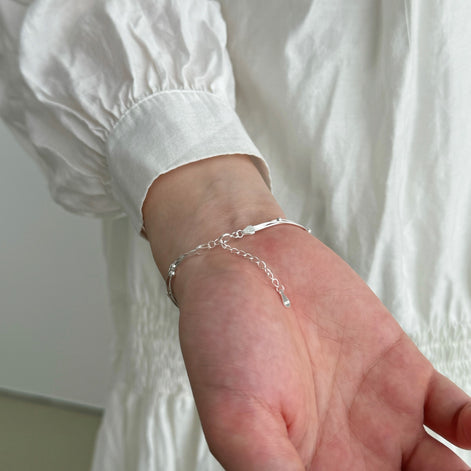 Multi-row bracelet made of 925 silver with ball details