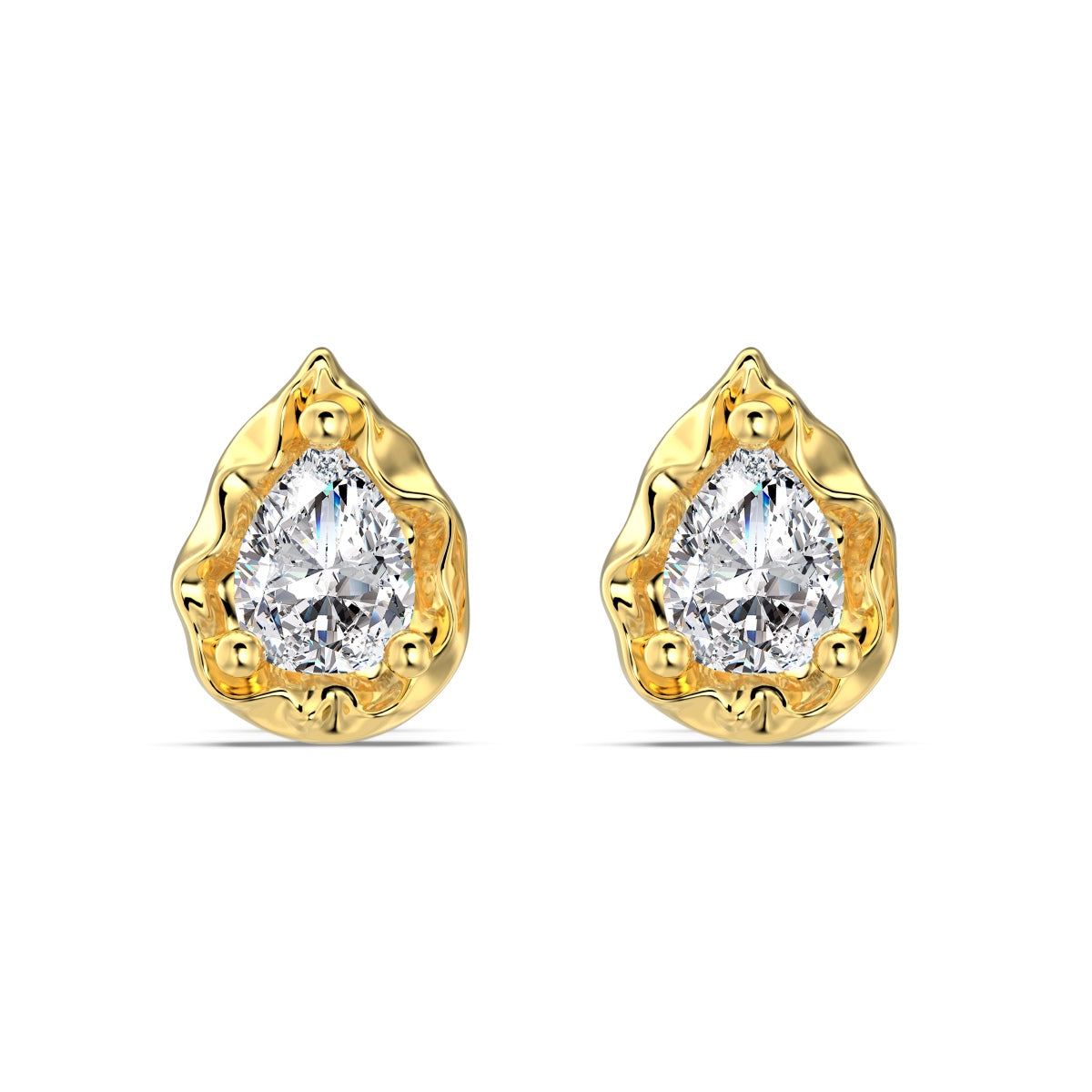Drop-shaped 925 silver earrings 18K gold-plated and zirconia stone