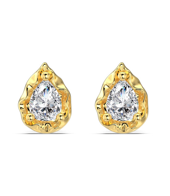 Drop-shaped 925 silver earrings 18K gold-plated and zirconia stone