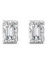 Stud earrings made of 925 silver with rectangular zirconia