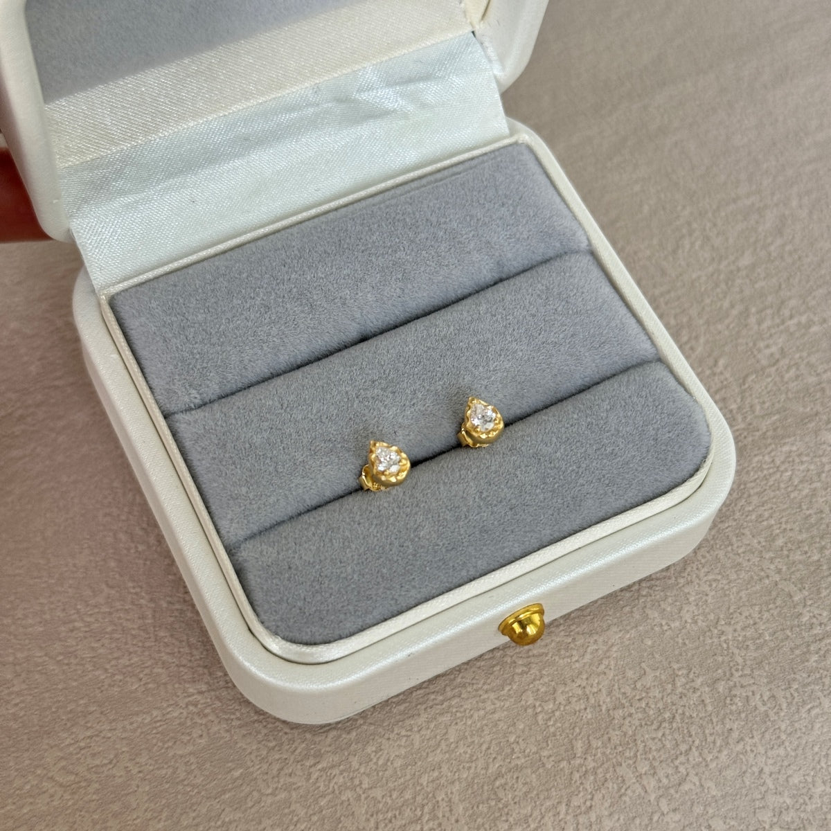 Drop-shaped 925 silver earrings 18K gold-plated and zirconia stone