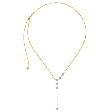Y-necklace made of 925 Sterling silver – 18K gold-plated with zirconia