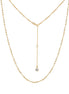 Versatile Y-chain with zirconia made of 925 silver, 18K gold-plated