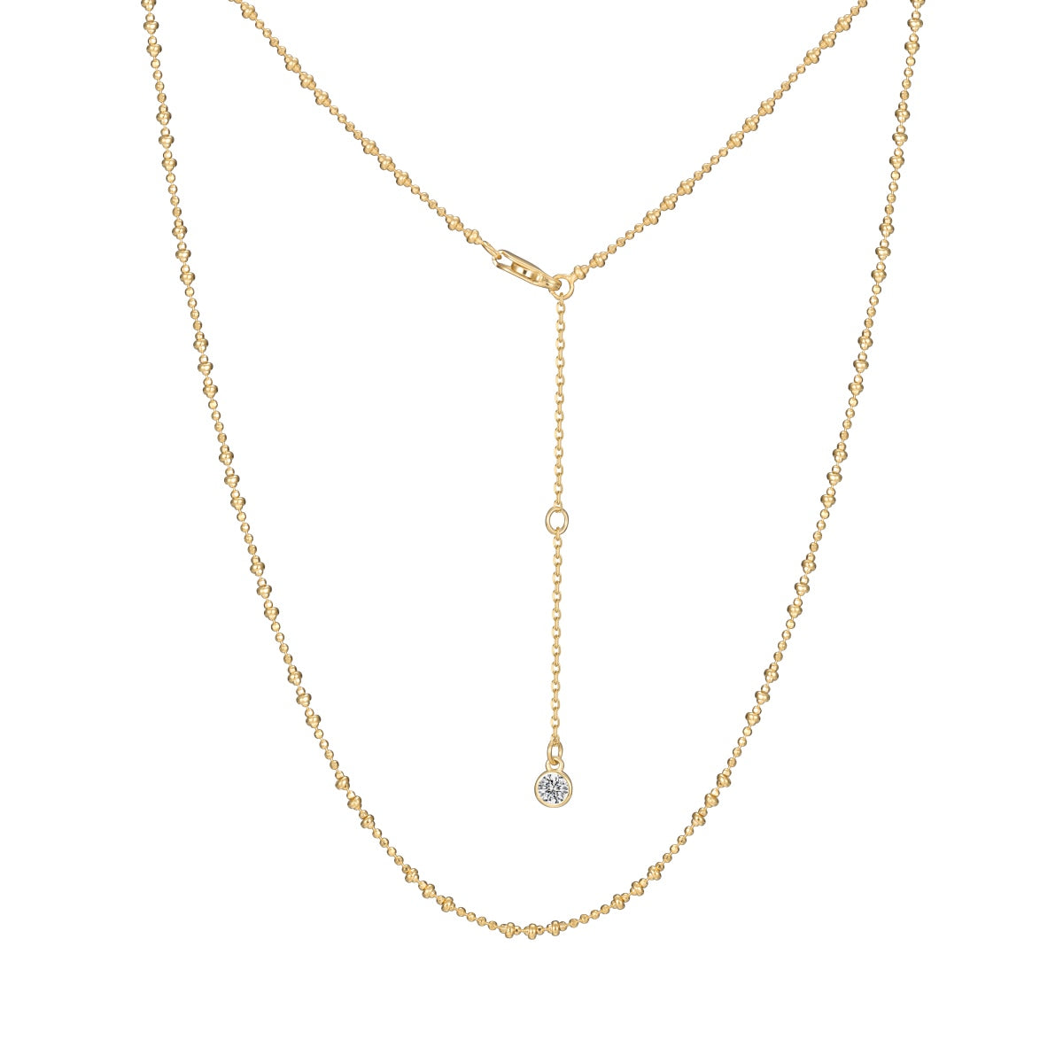 Versatile Y-chain with zirconia made of 925 silver, 18K gold-plated