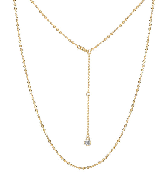 Versatile Y-chain with zirconia made of 925 silver, 18K gold-plated