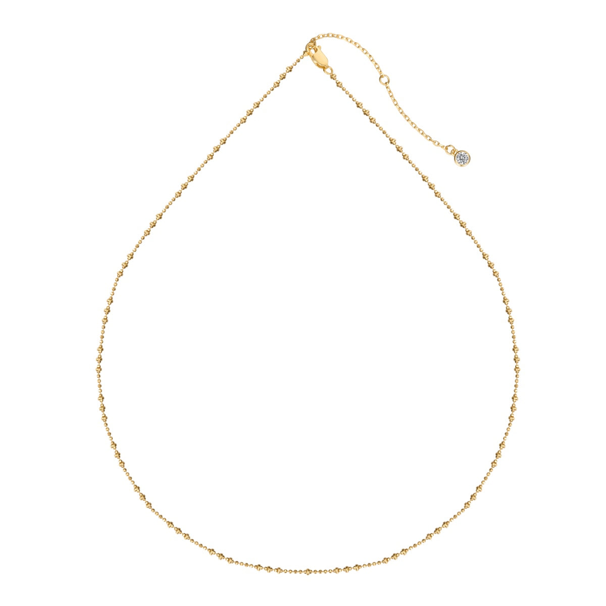 Versatile Y-chain with zirconia made of 925 silver, 18K gold-plated