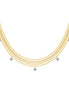 Multi-row chain made of 925 sterling silver – 18K gold-plated with zirconia pendants