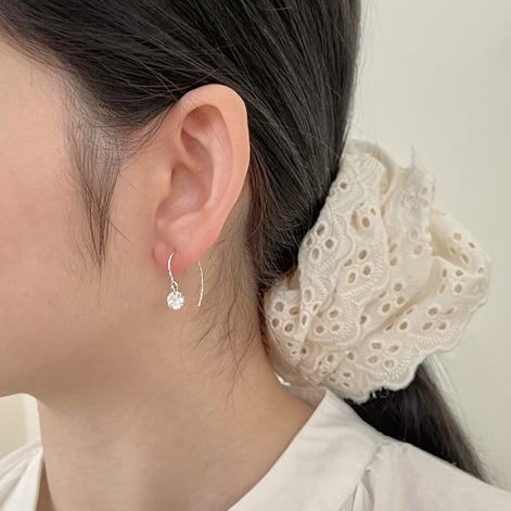 Earrings 925 Sterling Silver and Zirconia Stone