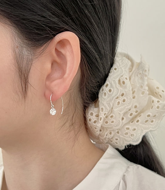 Earrings 925 Sterling Silver and Zirconia Stone