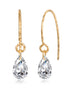 Earrings made of 925 sterling silver gold-plated with oval zirconia stone