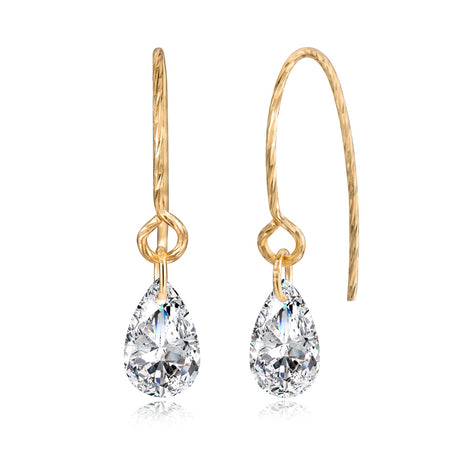 Earrings made of 925 sterling silver gold-plated with oval zirconia stone