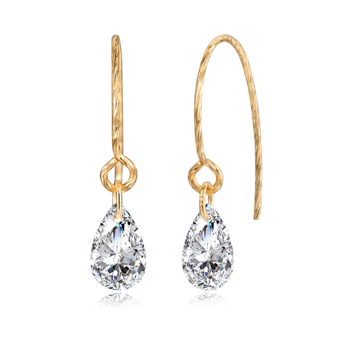 Earrings made of 925 sterling silver gold-plated with oval zirconia stone