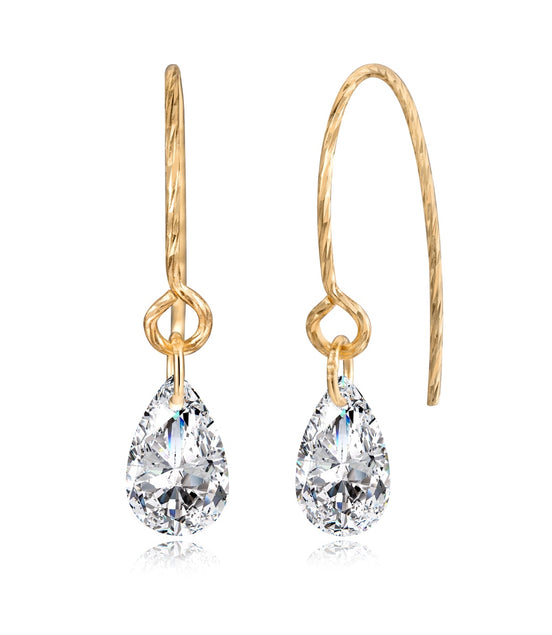 Earrings made of 925 sterling silver gold-plated with oval zirconia stone