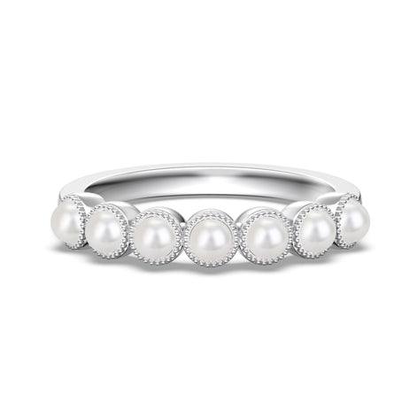 Pearl silver ring 925 with zirconia stones