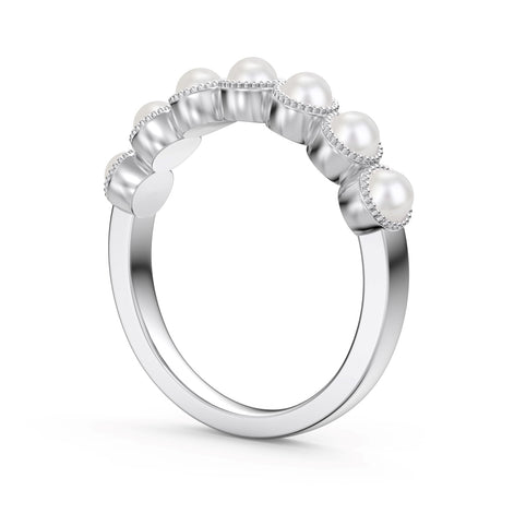 Pearl silver ring 925 with zirconia stones