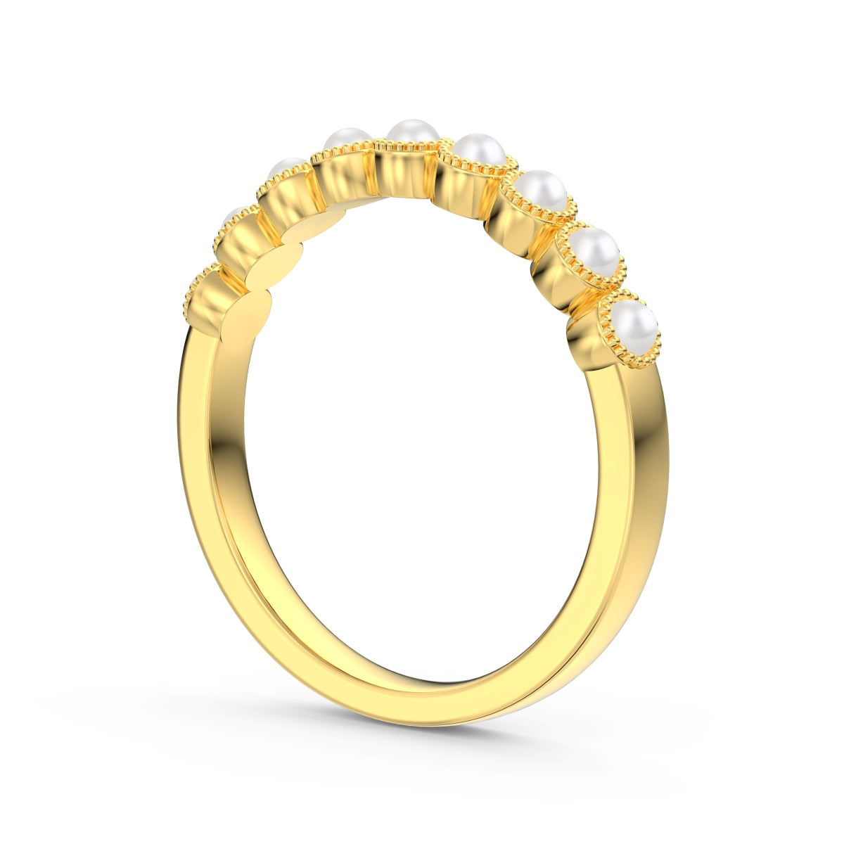 Pearl sterling silver ring 18K gold plated