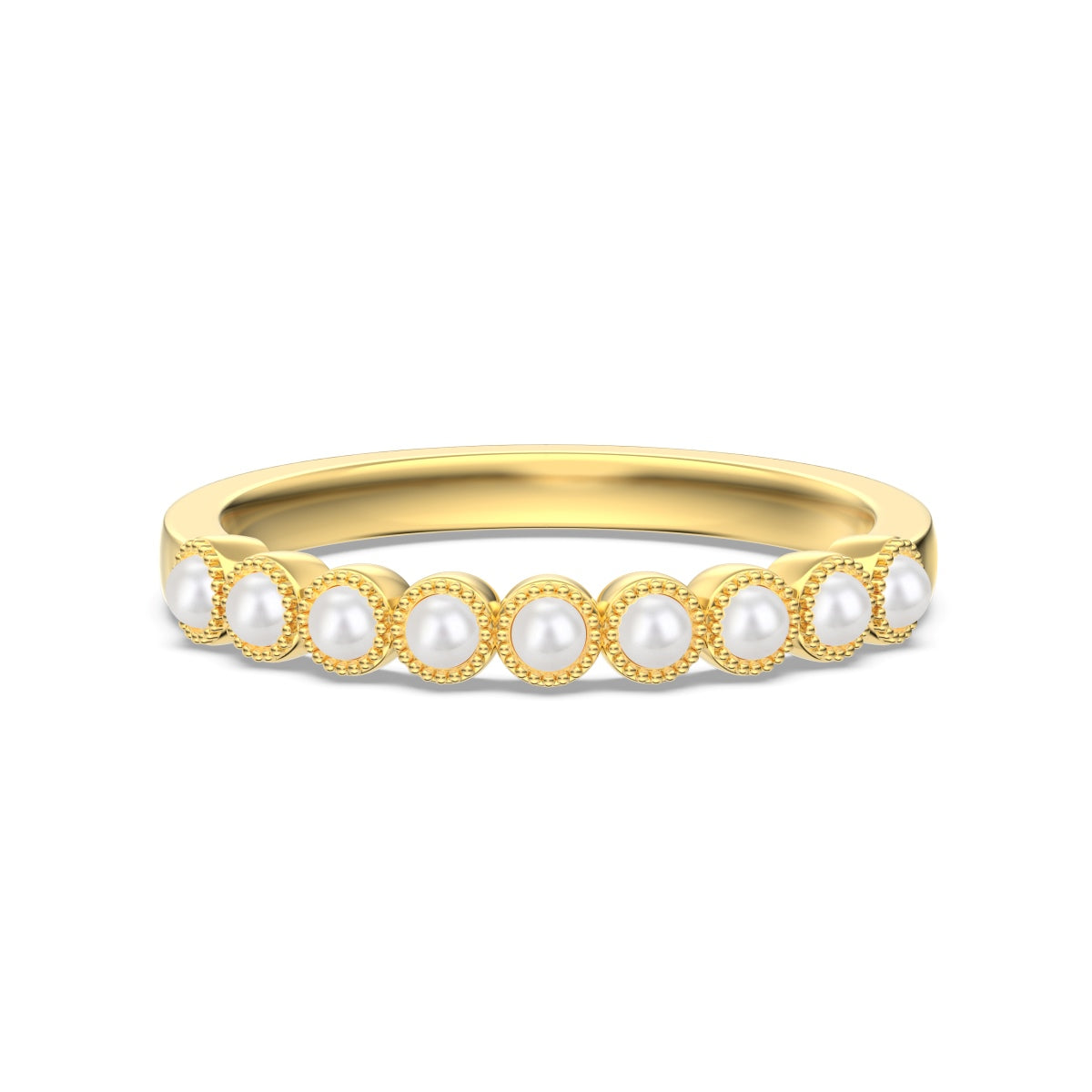 Pearl sterling silver ring 18K gold plated