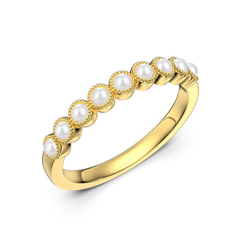 Pearl sterling silver ring 18K gold plated