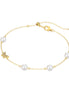 Gold-plated bracelet made of 925 sterling silver with pearls and butterfly