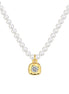 Pearl necklace with 18K gold-plated pendant