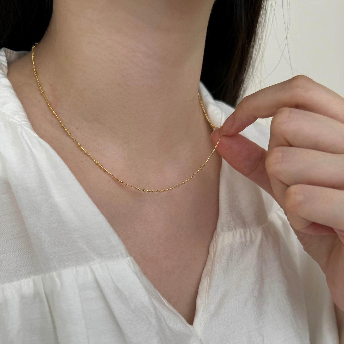 Versatile Y-chain with zirconia made of 925 silver, 18K gold-plated