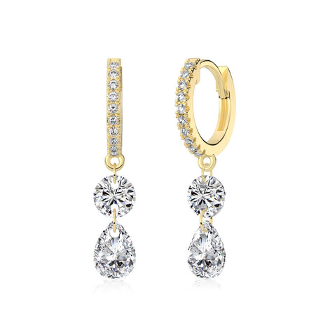 Hoop earrings with pendant 925 Sterling silver and zirconia stones