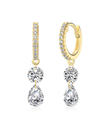 Hoop earrings with pendant 925 Sterling silver and zirconia stones