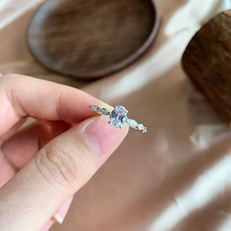 خاتم فضة عيار 925 مرصع بأحجار الزركونيا البراقة