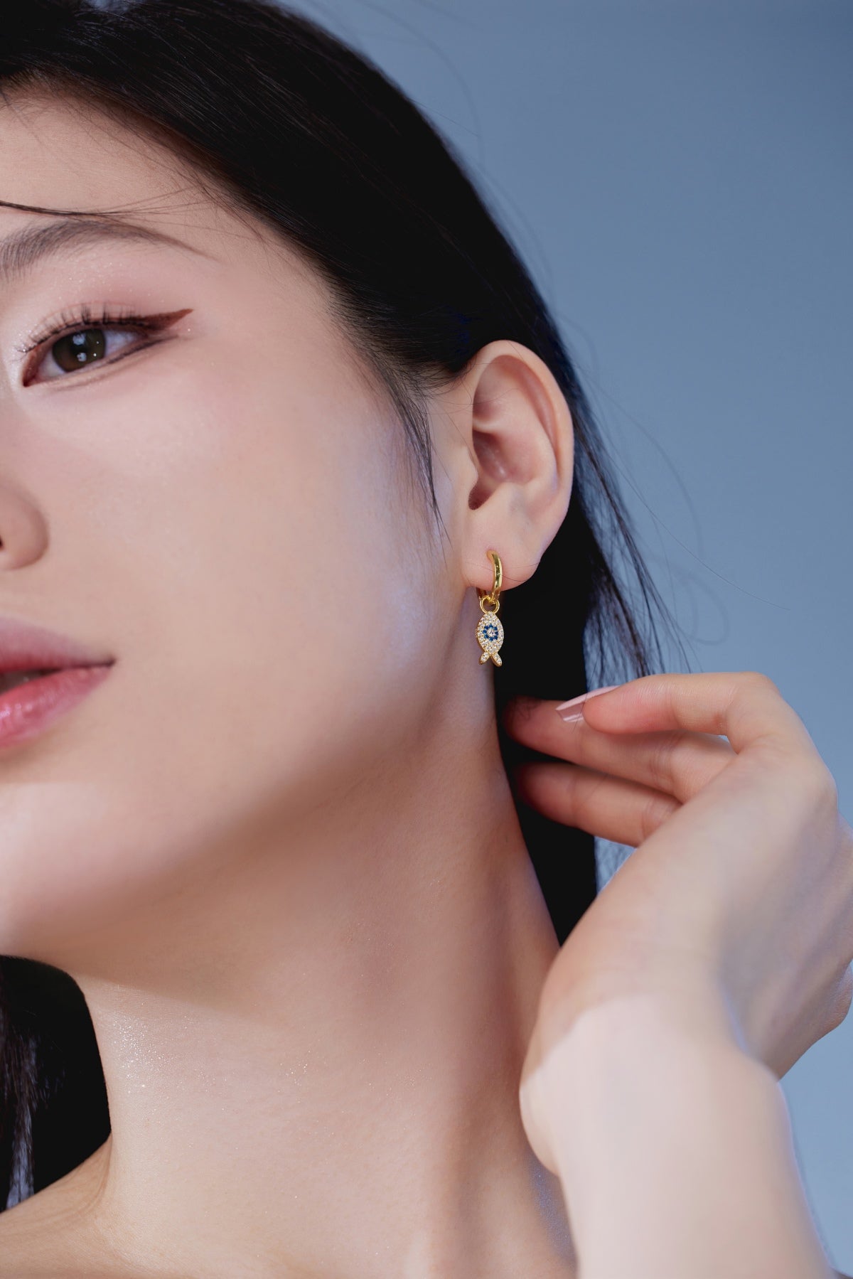 Fish earrings/earrings 925 silver gold-plated