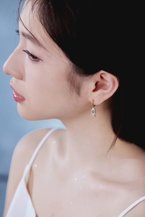 Fish earrings/earrings 925 silver gold-plated