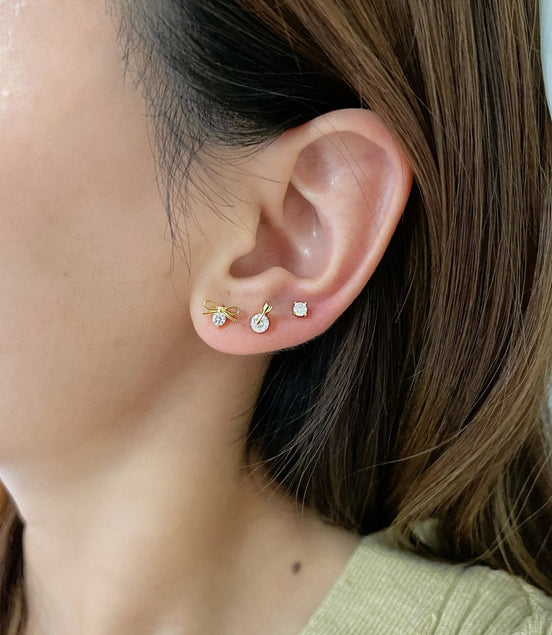 18K gold-plated earring set - Ear Stacking Trio "Romantic"